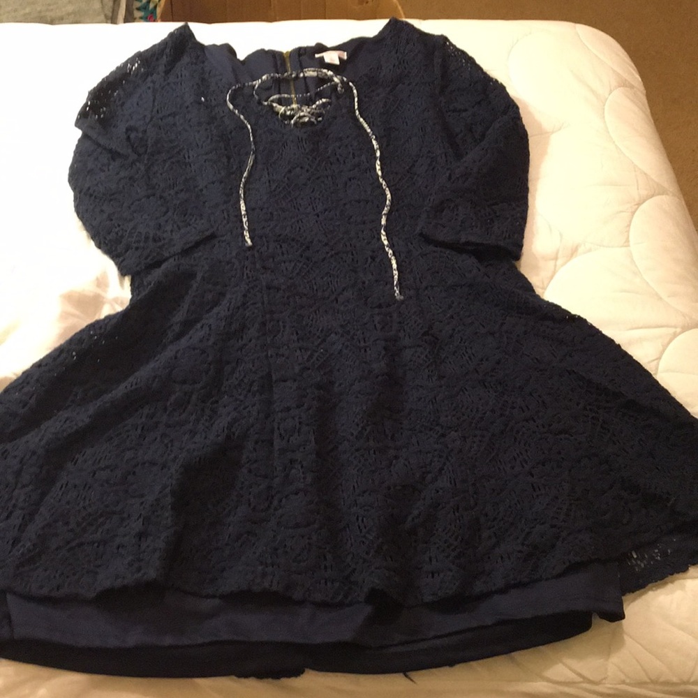 Lace Lace-up Skater dress